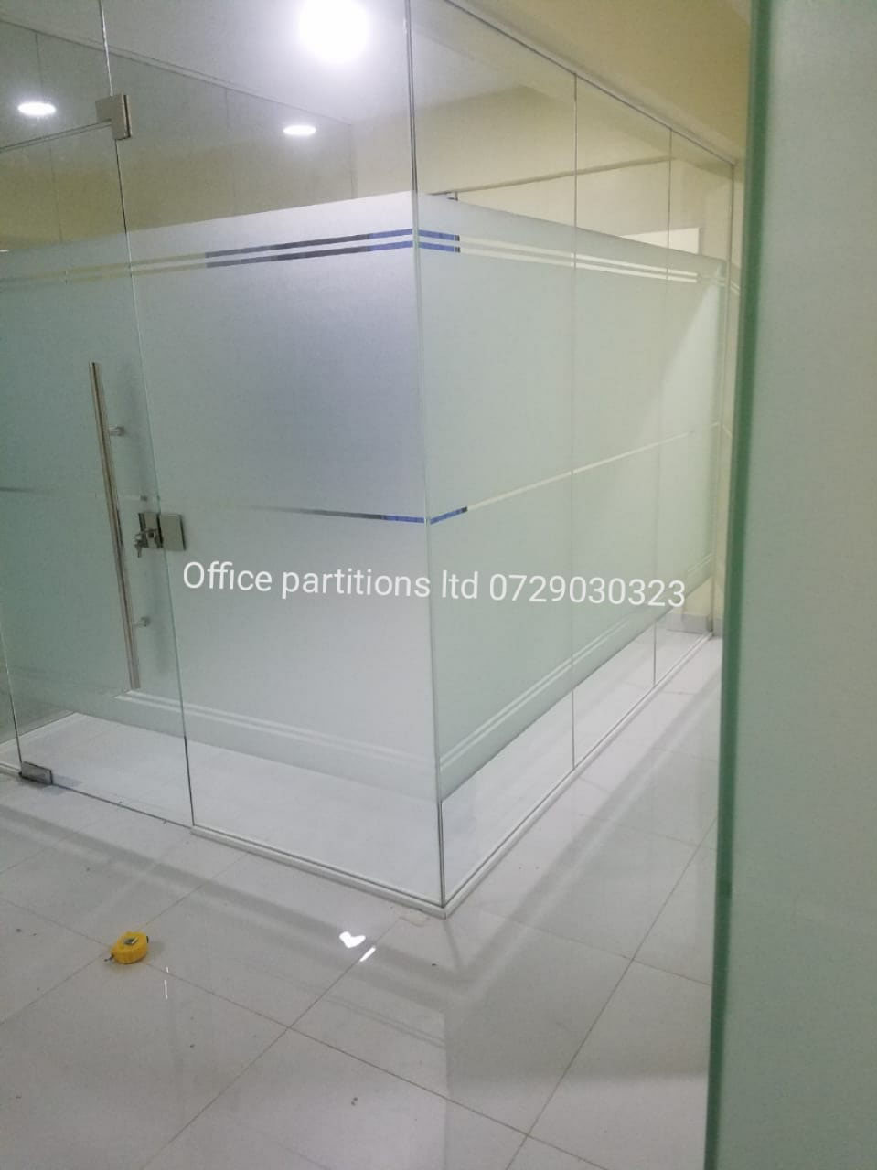 frameless glass partition