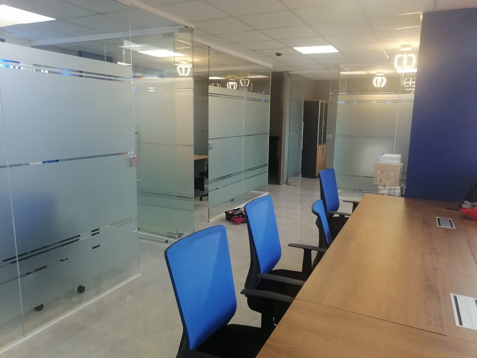Frameless glass partition in Kenya